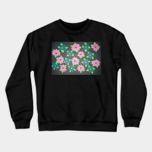 Bold Flowers in Pink and Blue Crewneck Sweatshirt